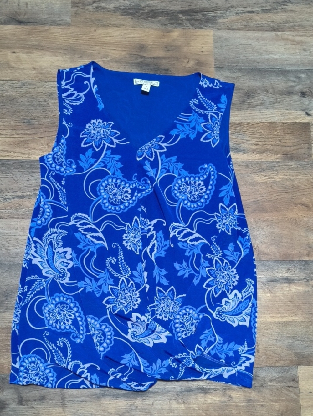 Dana Buchman Royal Blue Floral V-Neck Sleeveless Camisole